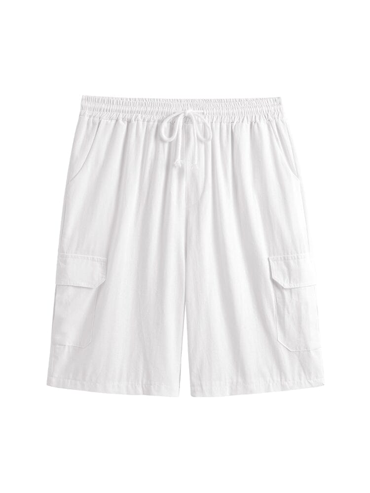 Leinen Stil Casual Shorts with Pockets