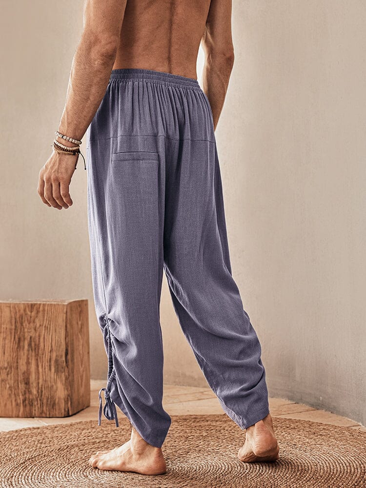 Casual Lockere Leinen Blend Hose
