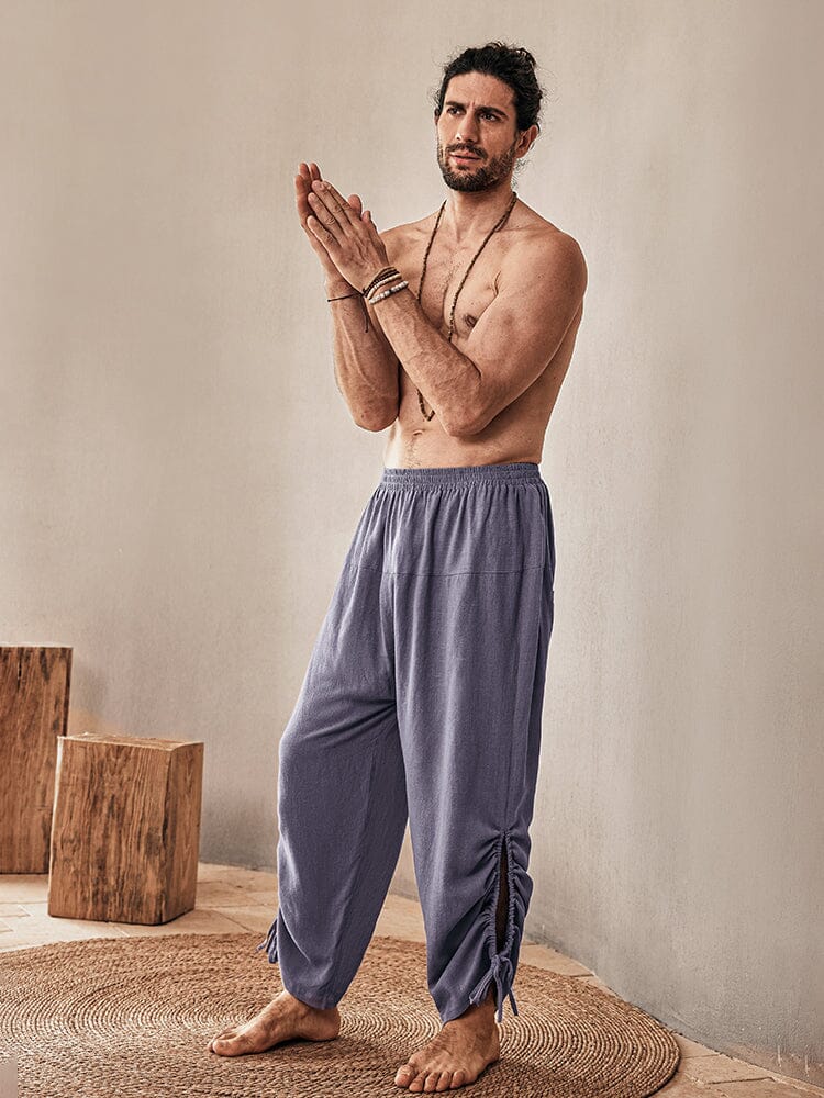 Casual Lockere Leinen Blend Hose