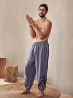 Casual Lockere Leinen Blend Hose