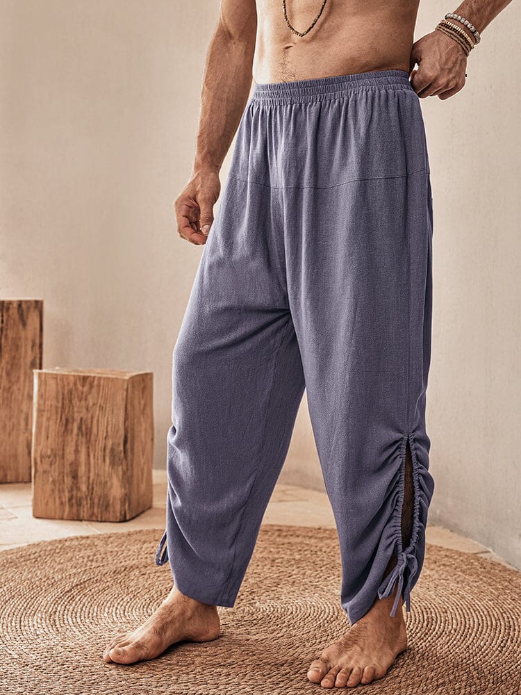 Casual Lockere Leinen Blend Hose