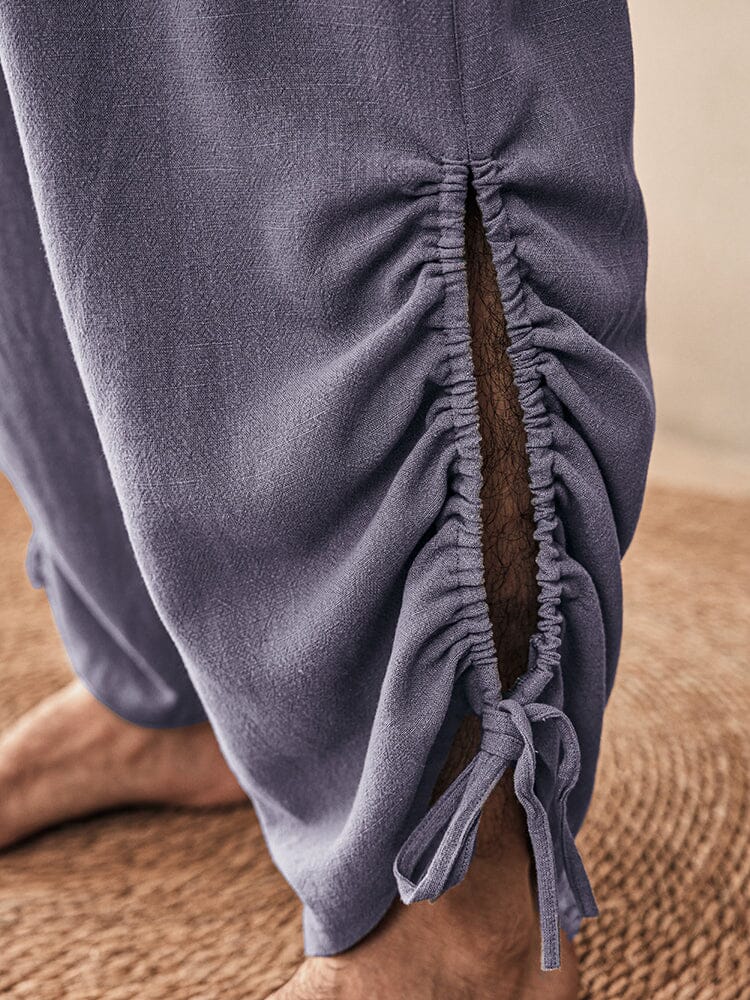 Casual Lockere Leinen Blend Hose