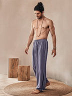 Casual Lockere Leinen Blend Hose