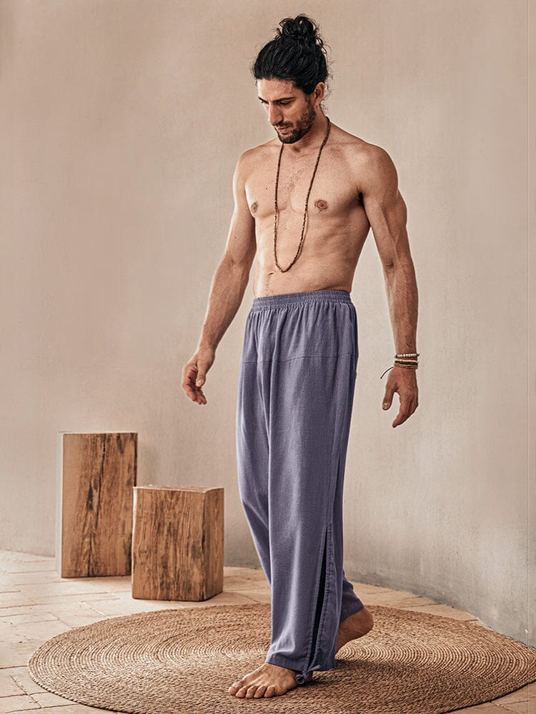 Casual Lockere Leinen Blend Hose