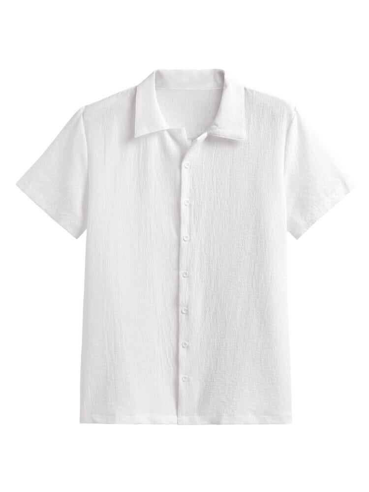 Uni Color Baumwolle Leinen Simple Casual Hemd