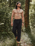 Atmungsaktive Leinen Blend Hose