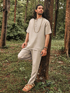 Eco-friendly 100% Leinen Hemd Set