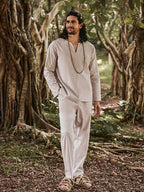 Cozy Leinen Blend Hemd Set
