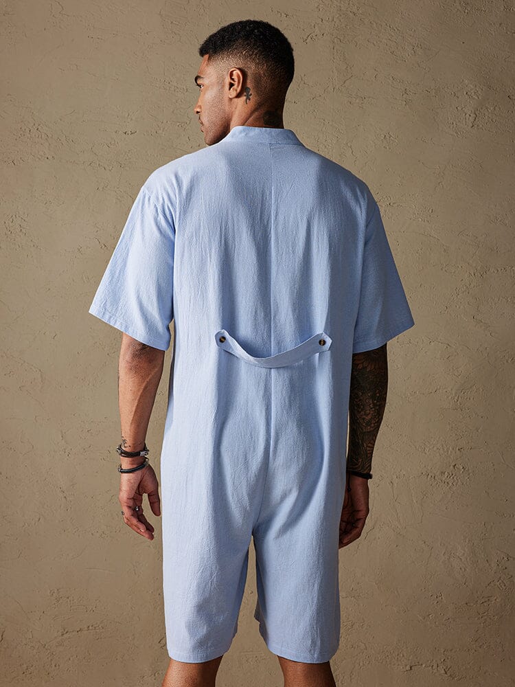 Baumwolle Stand Kragen Jumpsuit