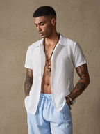 Uni Color Baumwolle Leinen Simple Casual Hemd