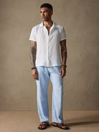 Uni Color Baumwolle Leinen Simple Casual Hemd