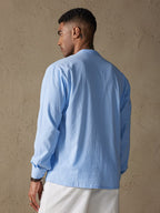 Leinen V-neck Strand Lang-sleeved Hemd