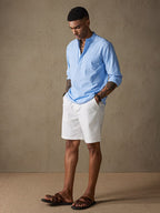 Leinen V-neck Strand Lang-sleeved Hemd
