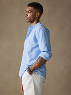 Leinen V-neck Strand Lang-sleeved Hemd