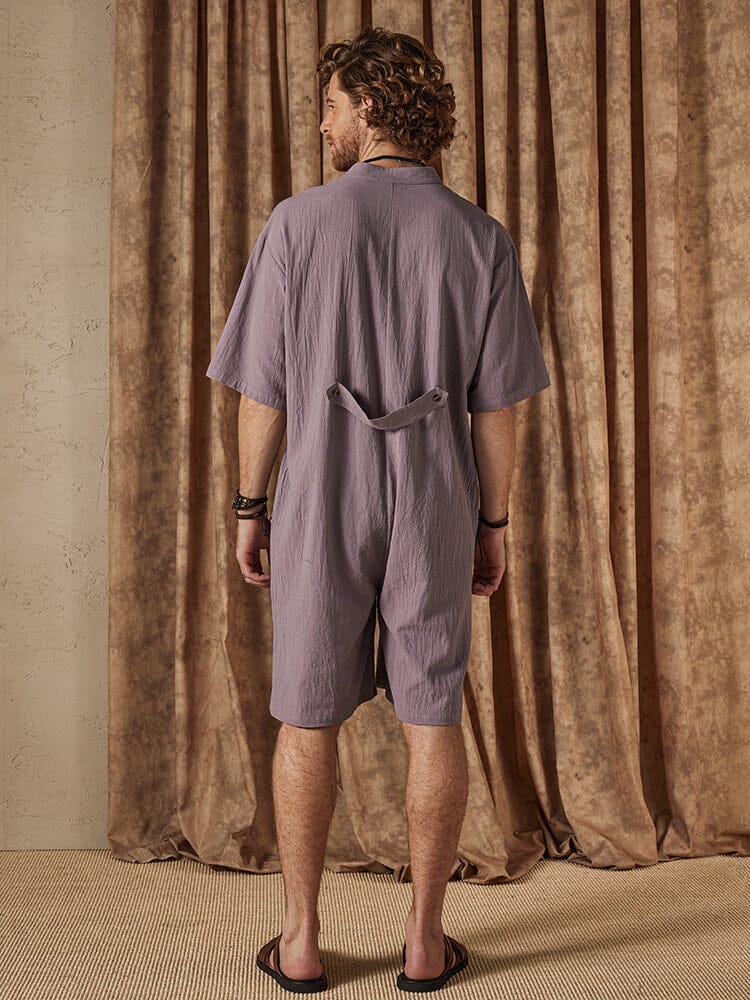Baumwolle Stil Stand Kragen Jumpsuit