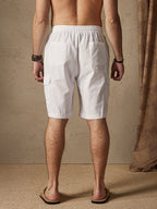 Leinen Stil Casual Shorts with Pockets