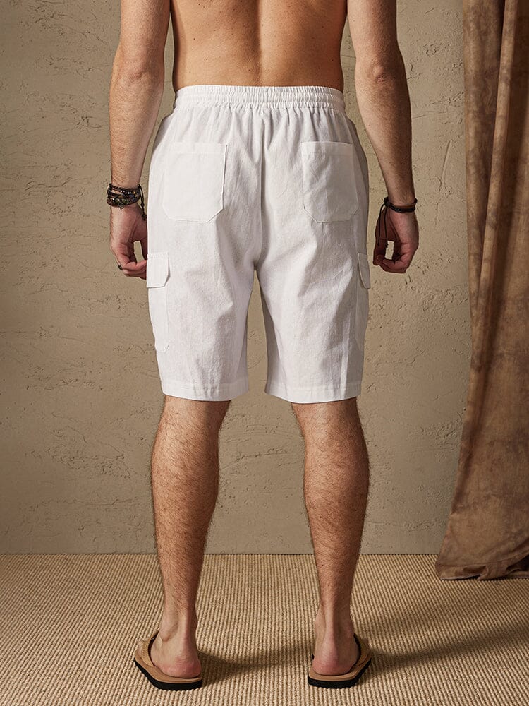 Leinen Stil Casual Shorts with Pockets