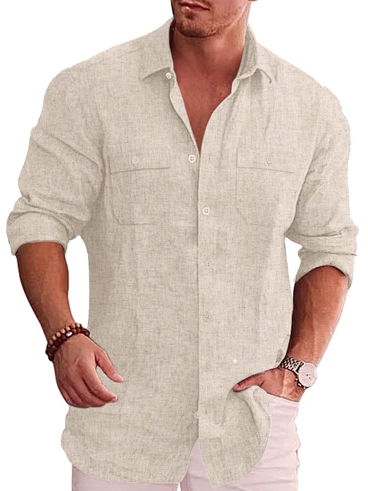 Casual Leinen Blend Hemd