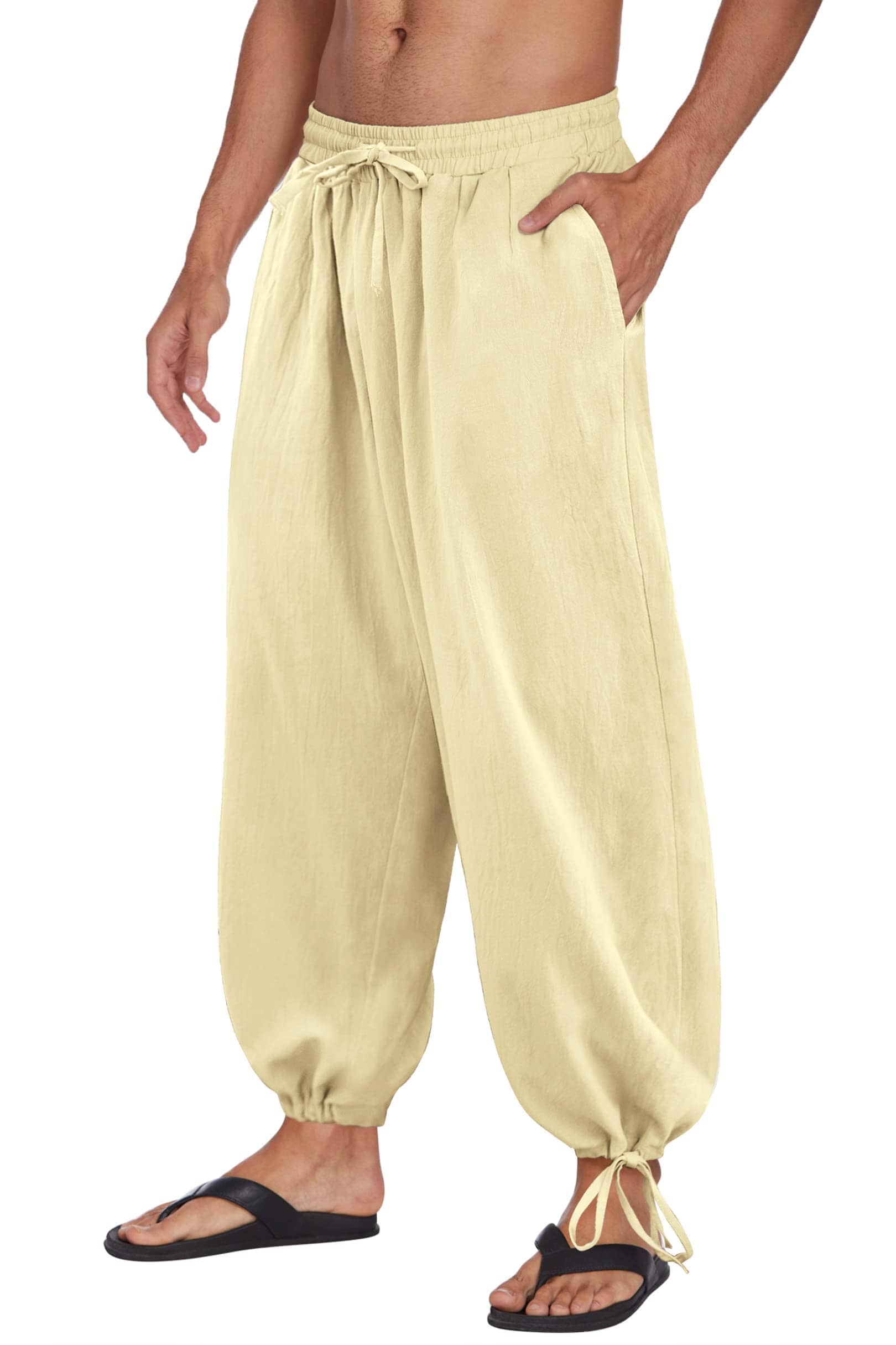Baumwolle Leinen Stil Lockere Yoga Hose