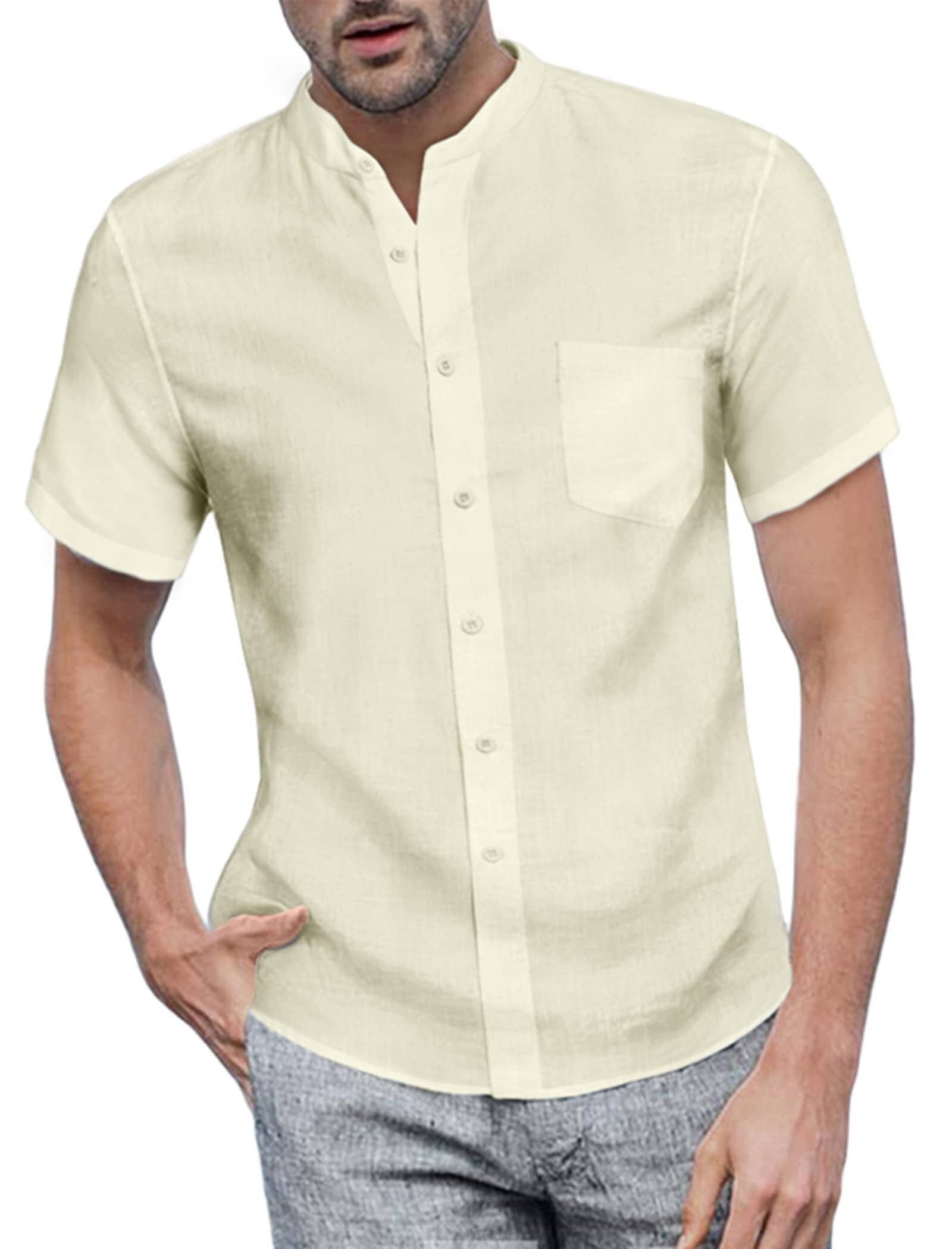 Baumwolle Leinen Stil Hemd Sommer Hemd (US Only)