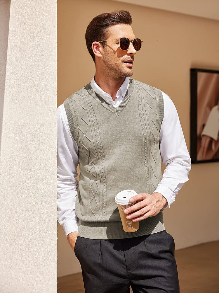 Klassisch V-Neck Strick Weste (US Only)