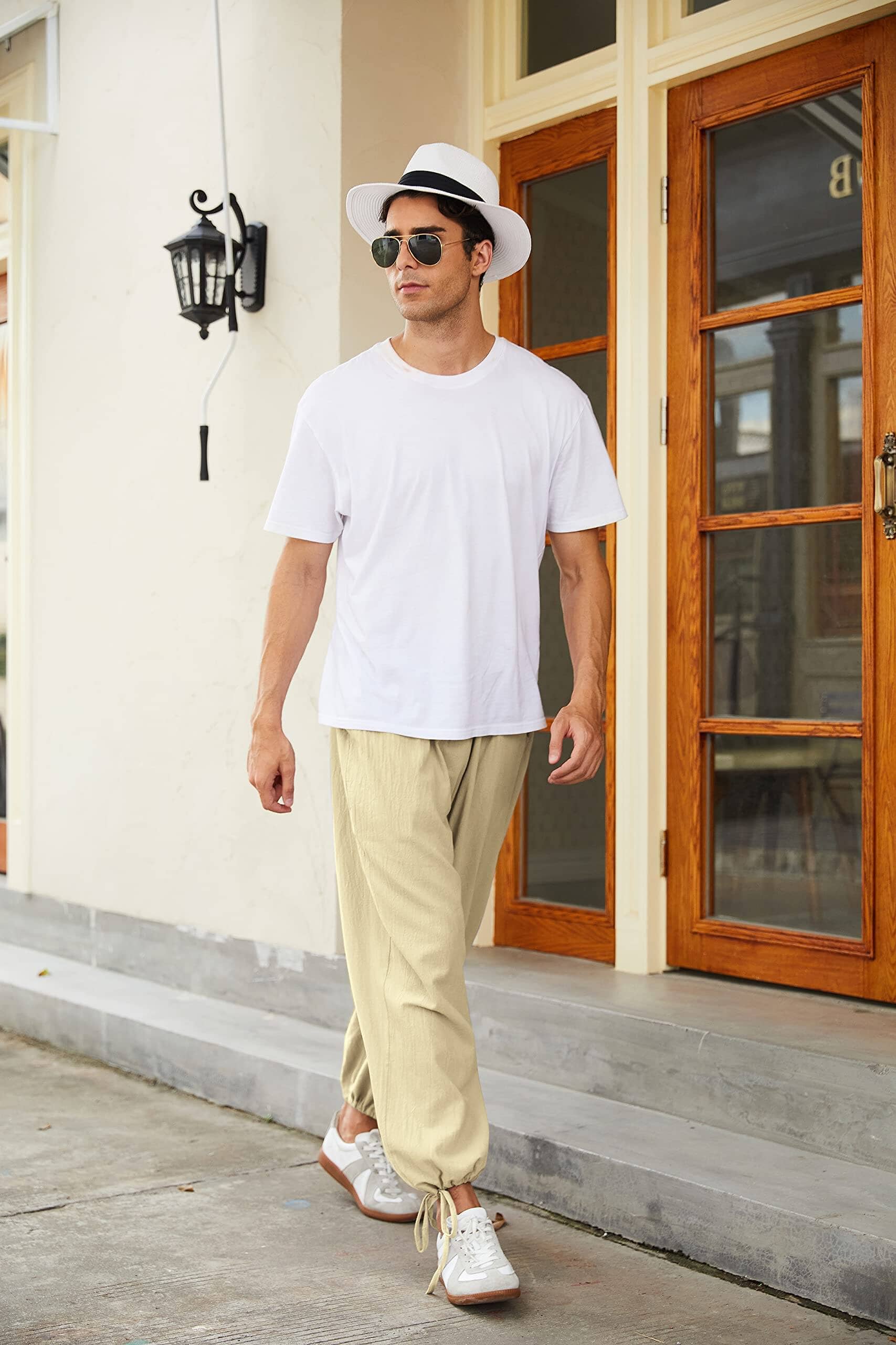 Baumwolle Leinen Stil Lockere Yoga Hose