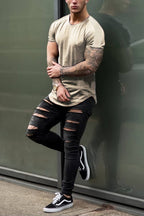 Slim Fit Longline T-Hemd (US Only)