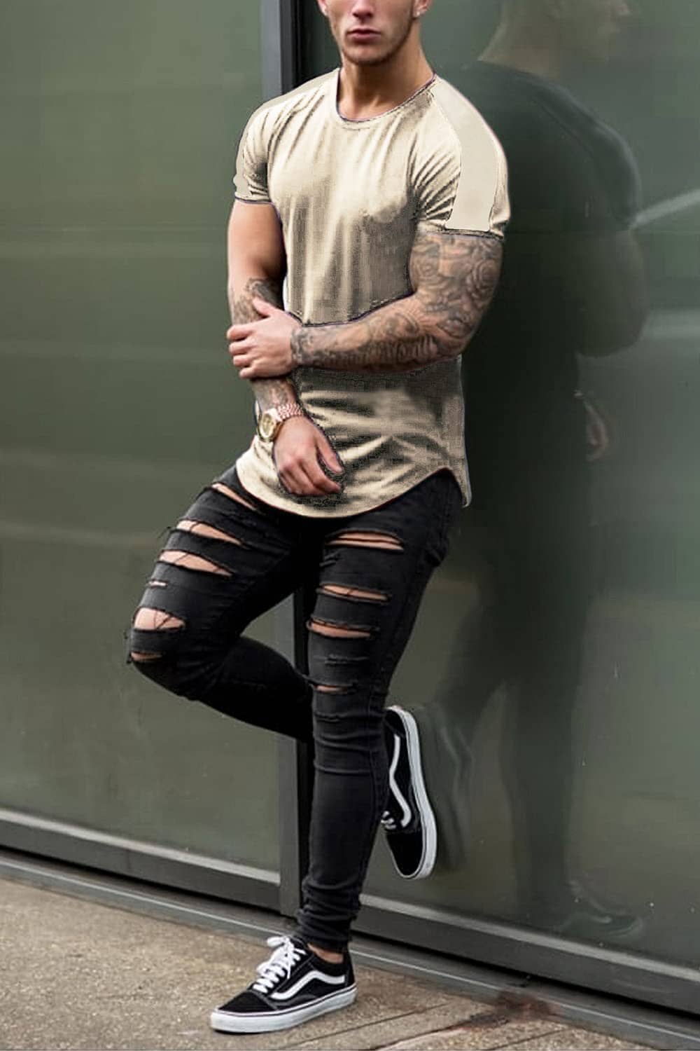 Slim Fit Longline T-Hemd (US Only)