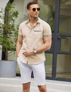 Casual Plaid Kragen Leinen Stil Hemd