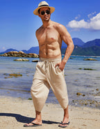 Leinen Stil 3/4 Shorts Yoga Hose