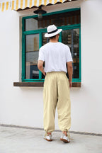 Baumwolle Leinen Stil Lockere Yoga Hose