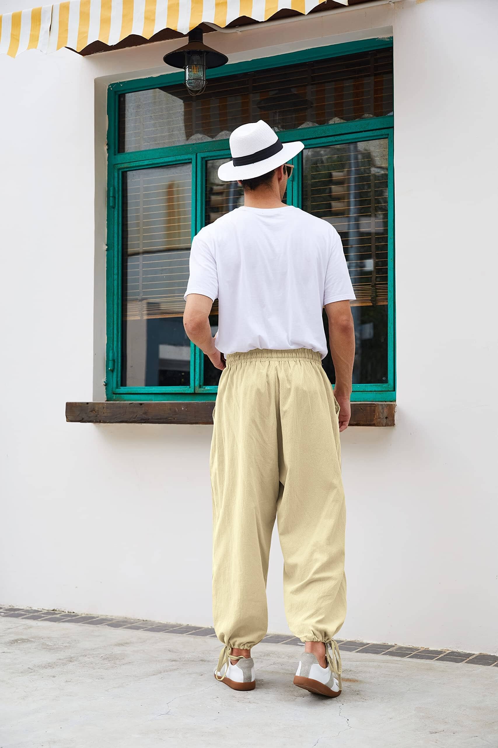 Baumwolle Leinen Stil Lockere Yoga Hose