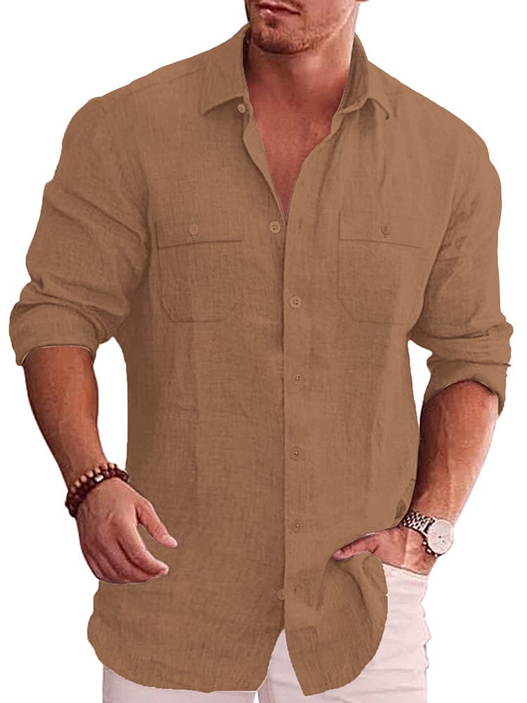 Casual Leinen Blend Hemd