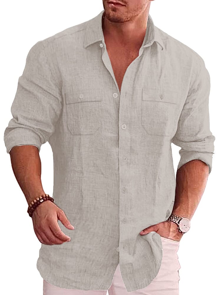 Casual Leinen Blend Hemd