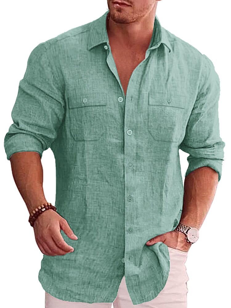 Casual Leinen Blend Hemd