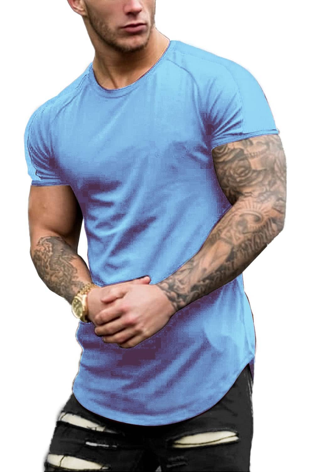 Slim Fit Longline T-Hemd (US Only)