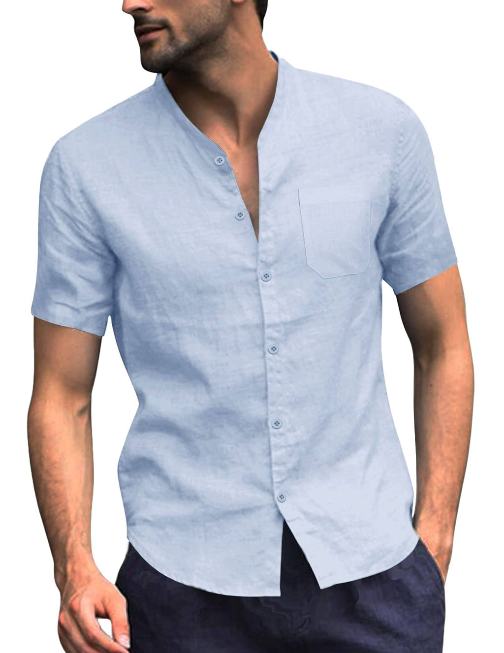 Baumwolle Leinen Stil Hemd Sommer Hemd (US Only)