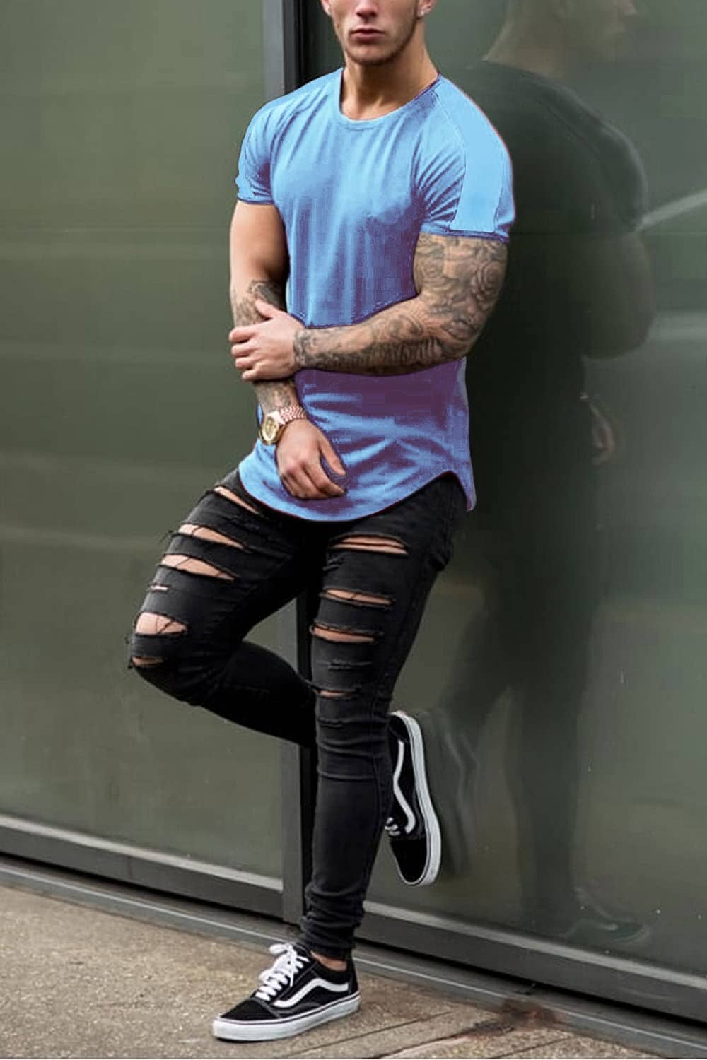 Slim Fit Longline T-Hemd (US Only)
