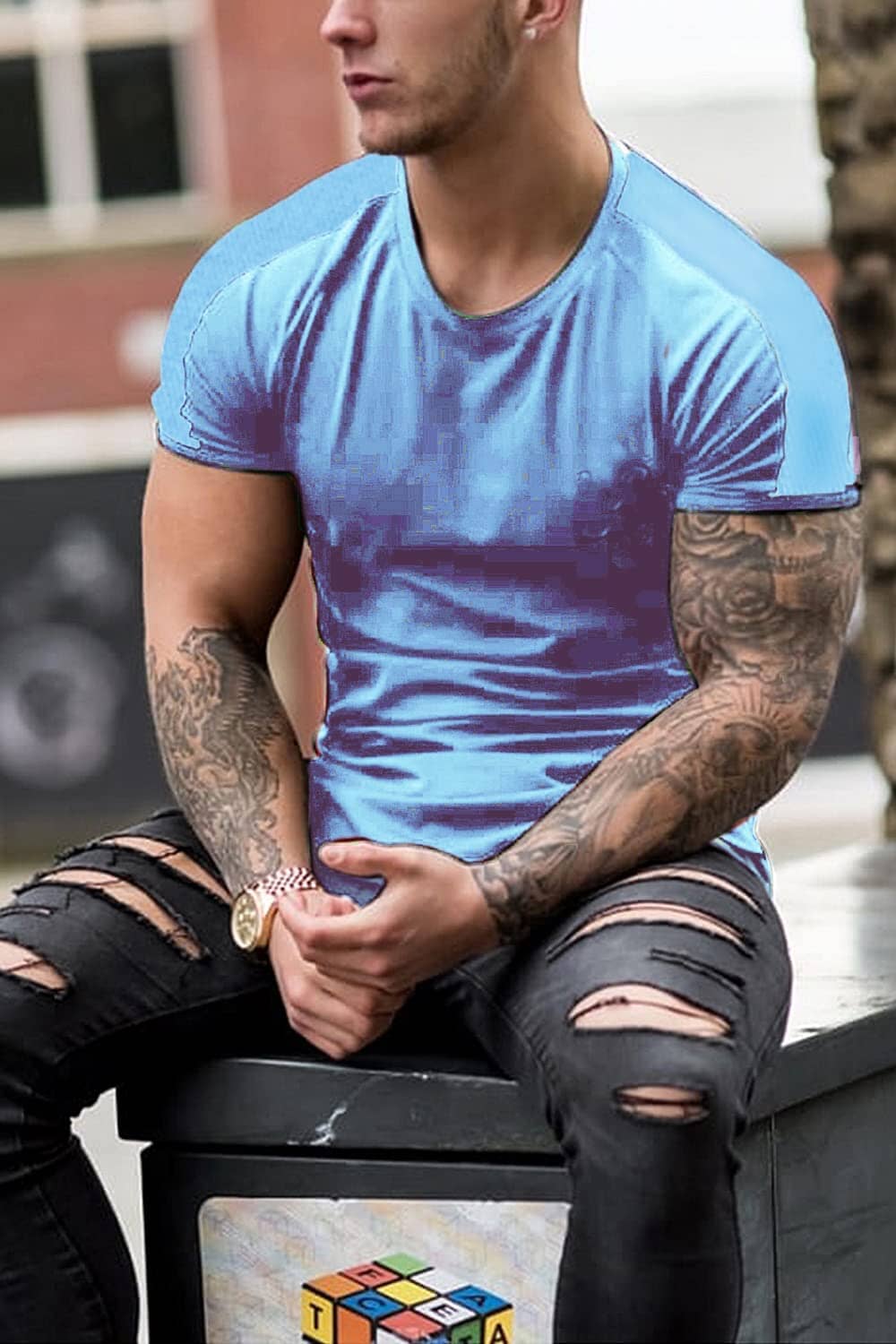 Slim Fit Longline T-Hemd (US Only)