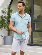Casual Plaid Kragen Leinen Stil Hemd