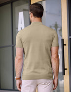 Rollkragen Slim Fit Strick-Kurzarm-Pullover