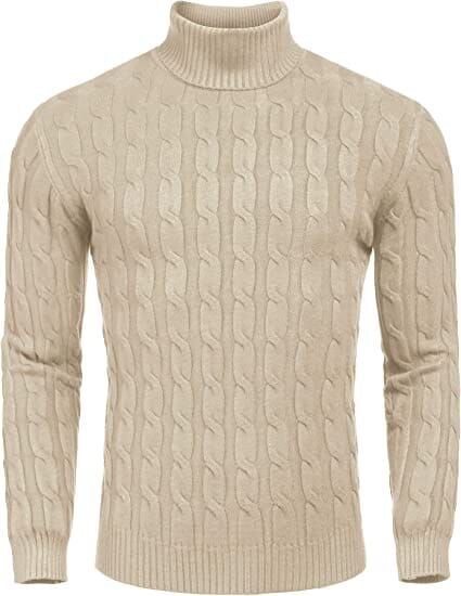 Slim Fit Rollkragen Twisted Strick Pullover Pullover