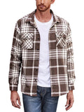 Lined Flannel Plaid Lang Ärmel Hemd