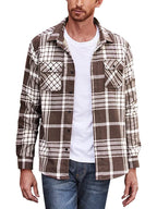 Lined Flannel Plaid Lang Ärmel Hemd