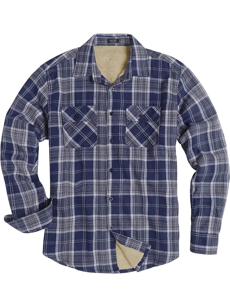 Lined Flannel Plaid Lang Ärmel Hemd