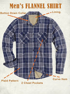 Lined Flannel Plaid Lang Ärmel Hemd