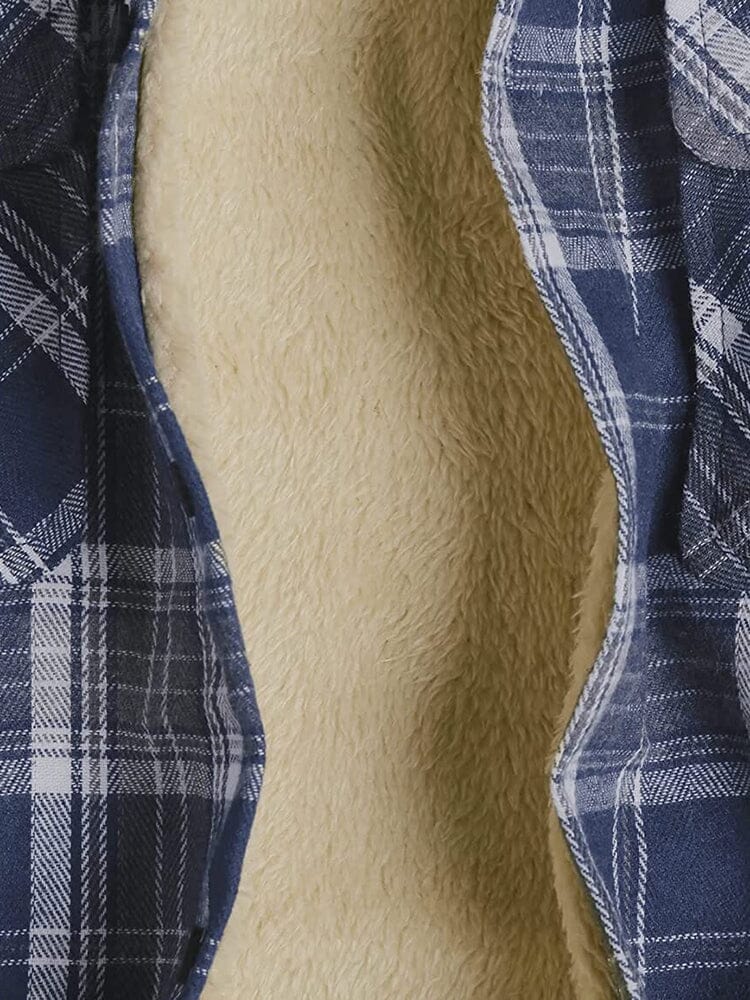 Lined Flannel Plaid Lang Ärmel Hemd