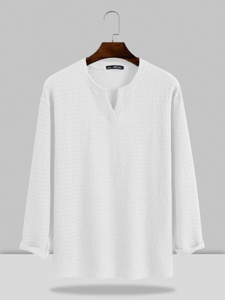 Small V-neck Lang-sleeved Hemd