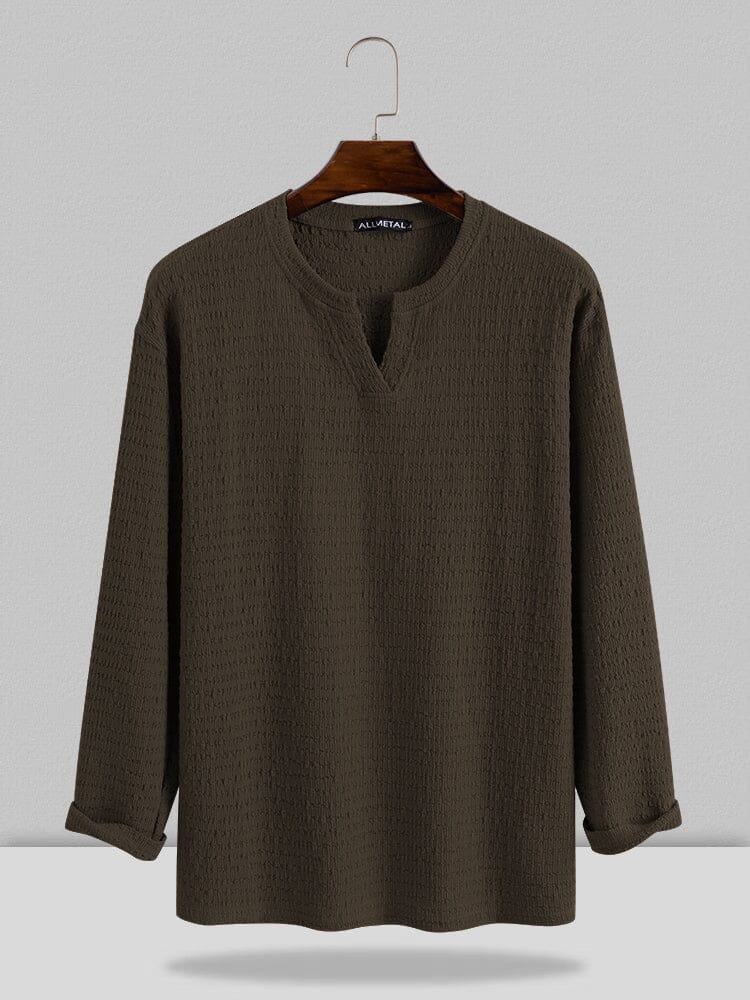Small V-neck Lang-sleeved Hemd