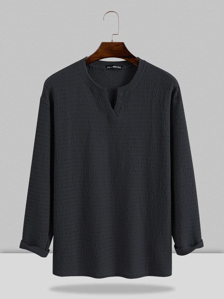 Small V-neck Lang-sleeved Hemd